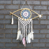 Ochranný Lapač Snov - Stredný - Macramé - Modrá / Biela / Ružová Varianta: Stredný - Macramé