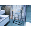 Olsen Spa Vešiak do kúpeľne - kov (čierna farba), bambus KD02061807