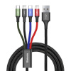 Baseus Fast USB kábel 4v1 USB-C / 2x Lightning / Micro 3,5A 1,2 m - čierny 6953156278486