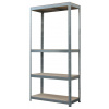 Regál Racks, kovový, MDF, 4 police, 750x300x1500 mm, max. 150 kg/polica