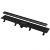 Alcadrain Jednoduchý sprchový žľab s roštom 55 cm, čierny matný APZ10BLACK-550M