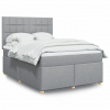 Box spring postel s matrací světle šedá 140 x 190 cm textil Šedá 3293575