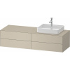 DURAVIT White Tulip závesná skrinka pod umývadlo na dosku (umývadlo vpravo), 4 zásuvky, 1600 x 550 x 408 mm, taupe matná lakovaná, WT4867R60600000