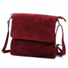 Dámska kožená kabelka cez rameno Luka 24-090 bordovej farby 24 x 22 x 5 cm