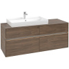 VILLEROY & BOCH Collaro závesná skrinka pod umývadlo na dosku (umývadlo vľavo), 4 zásuvky, s LED osvetlením, 1400 x 500 x 548 mm, Arizona Oak, C089B0VH