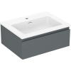 Mexen Orio, kúpeľňová skrinka 60 cm s umývadlom Otis, 1 zásuvka, grafitová matná/biela matná, 91A10-06023-1-BF66-W18M01
