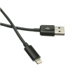 Kábel C-TECH USB 2.0 Lightning (IP5 a vyšší) nabíjací a synchronizačný kábel, 1m, čierny CB-APL-10B