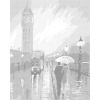 ZUTY Bodkovanie - BIG BEN V DAŽDI Rámovanie: bez rámu a bez vypnutia plátna, Rozmer: 80x100 cm