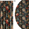 Soovi Home Zatemňovací záves Baroque Bloom – bohatý kvetinový vzor v teplých farbách na tmavom podklade Veľkosť: 140x250 na riasiaci pás