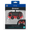 Nacon Wired Compact Controller - ovladač pro PlayStation 4 - průhledný červený (PS4OFCPADCLRED)