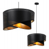 Light Home Závesné svietidlo Asti Duo1, 1x PVC/čierne textilné tienidlo, (fi 45cm), g, b