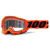 ACCURI 2, 100% Enduro Moto brýle Orange, čiré Dual plexi