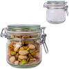 370ml SKLENENÁ dóza s hermetickým uzáverom a skleneným viečkom, kuchynská NÁDOBA