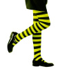 Detské pančuchy ku karnevalovým kostýmom veľ. M - neon žlté pruhované