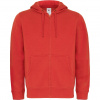Pánska mikina B&C Hooded Full Zip - červená, 3XL