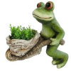 Dekorácia MagicHome Gecco, Žaba s fúrikom, magnesia, 34x20x32 cm