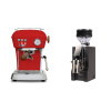 Ascaso Dream PID, Love Red + Eureka Mignon Zero, CR black