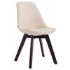 Design-Shop Manado koženka drevené nohy orech Krémová