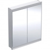 Geberit ONE - Zrkadlová skrinka s LED osvetlením, 750x900x150 mm, 2 dvierka, vstavaná, hliník 505.802.00.1