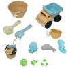 Woopie zelená Sand bucket sklápač Set 8 (WOOPIE GREEN Sada sklápacích vedier na piesok 8 ks. BIOLOGICKY ROZLOŽITEĽNÝ)