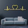 LED neon - Srdce EKG 80x25cm Farba neónu: 4 Teplá biela, Orez neónu: Cut to Shape (výrez do tvaru)