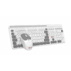 Klávesnice C-TECH Quallis WLKMC-05, bezdrátový combo set s myší, bílá, USB, CZ/SK (WLKMC-05W)