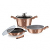 Berlinger Haus sada na varenie s mramorovým povrchom a odnímateľnou rukoväťou METALLIC LINE ROSE GOLD EDITION BH/7051 6 dielna