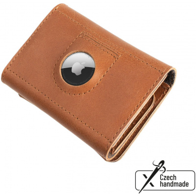 Peňaženka FIXED Tripple Wallet for AirTag z pravej hovädzej kože hnedá (FIXWAT-TR2-BRW)