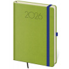 Týždenný diár 2026 A5 New Praga zelený s gumičkou