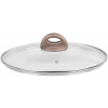 Pokrievka MagicHome Coffee Brown Line, sklenená, 24 cm