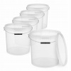 5x Plastové vedro 20L s vekom, Priehľadné, Potravinárske