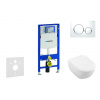 Geberit Duofix - Modul na závesné WC s tlačidlom Sigma20, biela/lesklý chróm + Villeroy Boch - WC a doska, DirectFlush, SoftClose, CeramicPlus 111.300.00.5 NI4
