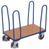 Variofit Plošinový vozík so štyrmi rohovými podperami, Variofit, ložná plocha 91 x 44 cm, do 400 kg, modrá/antracit Farba: modrá RAL5010