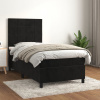 vidaXL Posteľný rám boxspring s matracom čierny 100x200 cm zamat - Čierna - 57569-12555