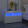 vidaXL Nočný stolík a LED svetlá 2 ks lesklý biely 60x35x40 cm 3082787