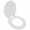 WC sedátko MDF s víkem jednoduchý design bílé Bílá 140801