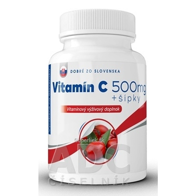 Dobré z SK Vitamín C 500 mg + šípky tbl 1x100 ks, 8586017621183
