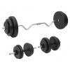 zahrada-XL Zakrivená obojručná a jednoručná činka so závažiami 60 kg 3145026
