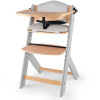 KINDERKRAFT Židlička jídelní Enock s polstrováním Grey wooden, Premium