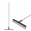 Hrable záhradne Strend Pro Premium R-606, 16 zubé, kované, drevená násada
