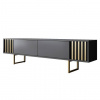 TV komoda GOLD LINE 2 antracitová/zlatá