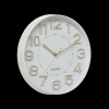 marka niezdefiniowana NÁSTENNÉ HODINY OKRÚHLE 30,2 x 30,2 x 4,3 CM BIELE SO ZLATÝMI ČÍSLAMI *4726