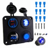 NABÍJACÍ PANEL 4V1 S USB VOLTMETROM 12-24V PRE LODNÉ AUTO