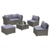 Gardenson TERASOVÁ SEDACIA SÚPRAVA 14-dielne, kov, plast, sklo, textil - Série záhradného nábytku - 001442011501