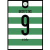 Superfutbal Maketa dresu Celtic Glasgow, biela / celen Rozmer: A4, Meno a číslo: Griffiths 9