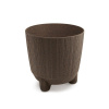 kvetináč 16,8cm RYFO N ECO WOOD DRF170NW-4625W kávový plastový