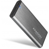 AXAGON EEM2-SG2, USB-C 3.2 Gen 2 - M.2 NVMe a SATA SSD kovový RAW box, bez skrutiek, strieborný EEM2-SG2