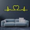 LED neon - Srdce EKG 80x25cm Farba neónu: 5 Žltá, Orez neónu: Cut to Shape (výrez do tvaru)