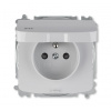 ABB TANGO Zásuvka 5519A-A02997 S jednonásobná s clonkami, s víčkem, IP44, bezšroubové svorky, šedá