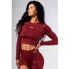 Seamless crop top s dlhým rukávom POWER 892 red NEBBIA Veľkosť: M
